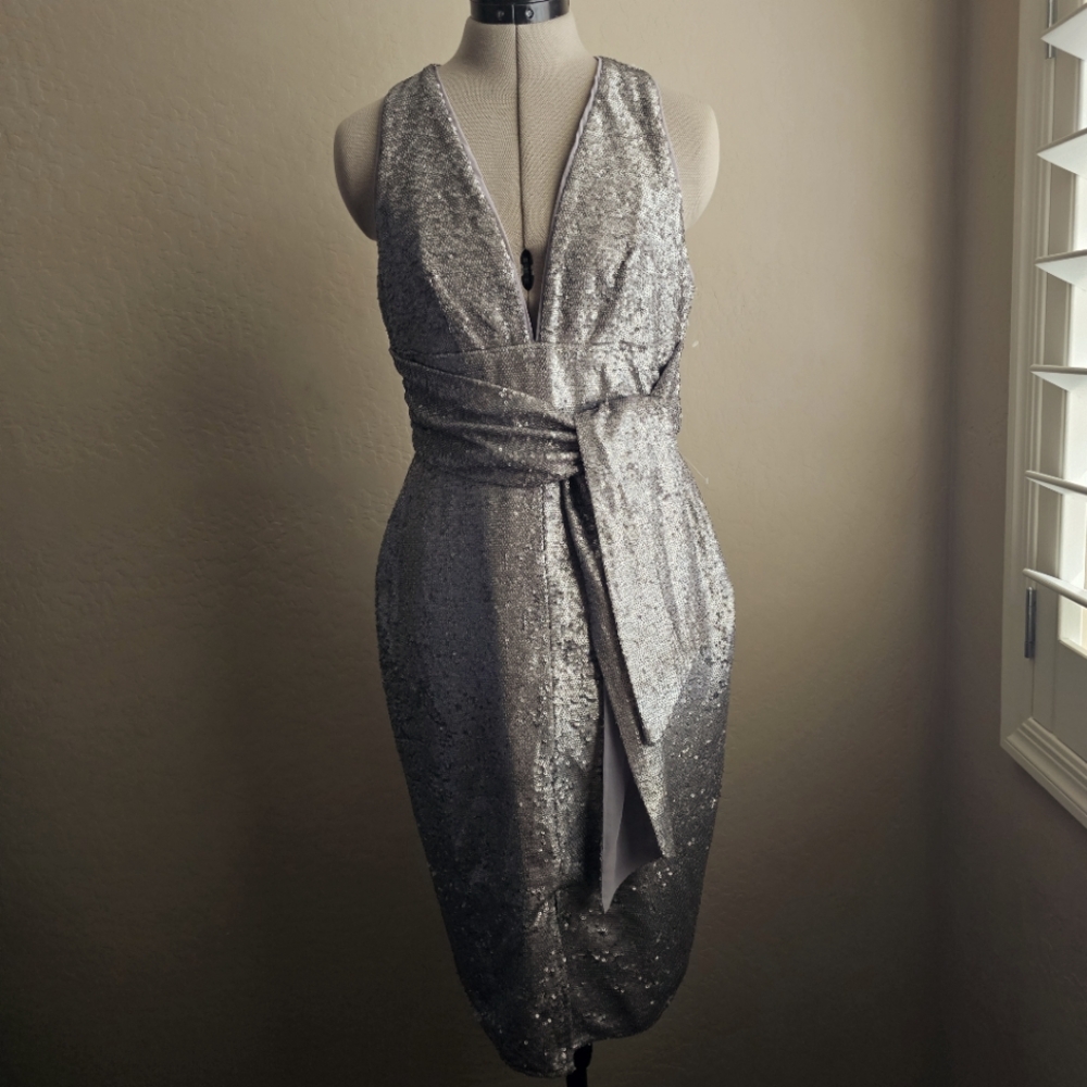 Silver sequin Party dress | Harlyn